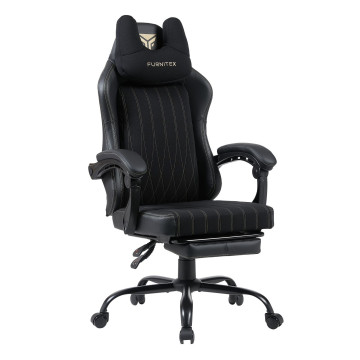Fotel obrotowy gamingowy - czarny FB40-FX
