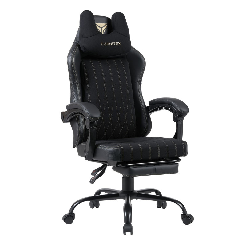 Fotel obrotowy gamingowy - czarny FB40-FX