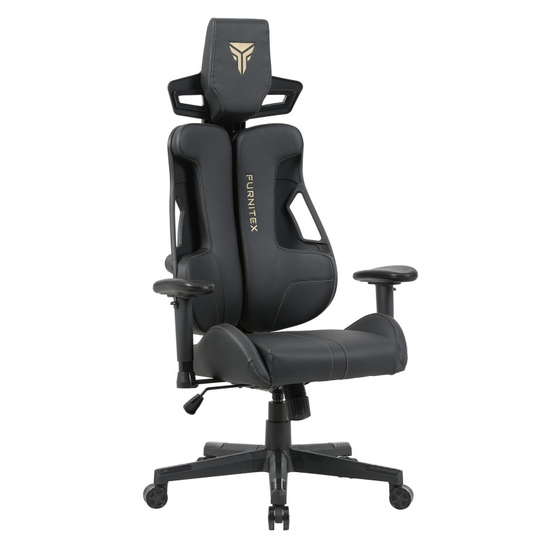 Fotel obrotowy gamingowy - czarny FB42-FX