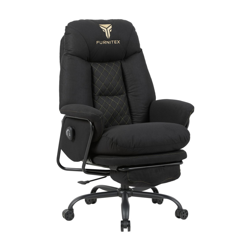 Fotel obrotowy gamingowy - czarny FB44-FX