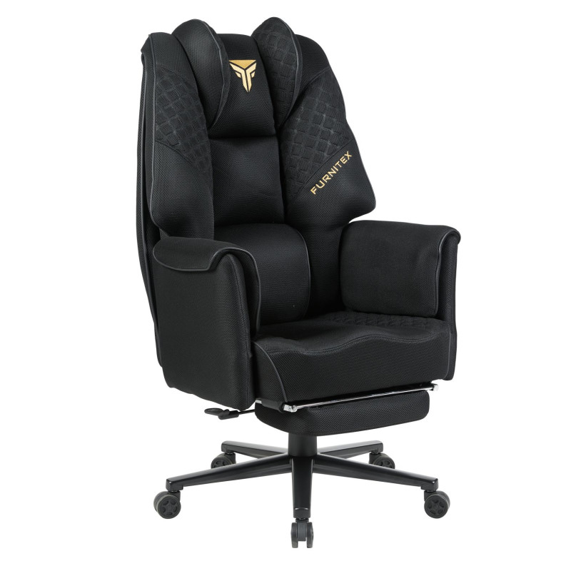 Fotel obrotowy gamingowy - czarny FB45-FX