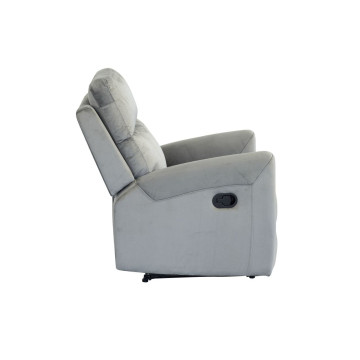 Fotel wypoczynkowy rozkładany velvet (szary) FR10-FX