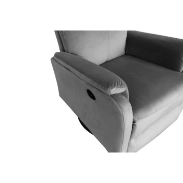 Fotel wypoczynkowy rozkładany elektrycznie velvet szary Riviera 91 FR15-FX