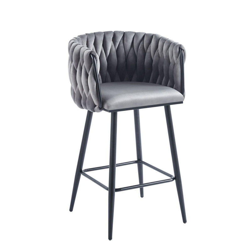Hoker velvet szary (czarny stelaż) H7-FX
