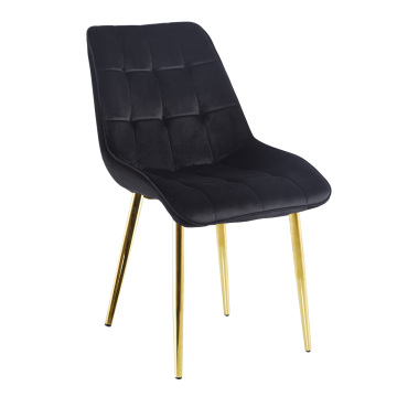 Krzesło velvet (czarne) / złote nogi J262-1
