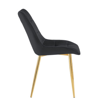 Krzesło velvet (czarne) / złote nogi J262-1