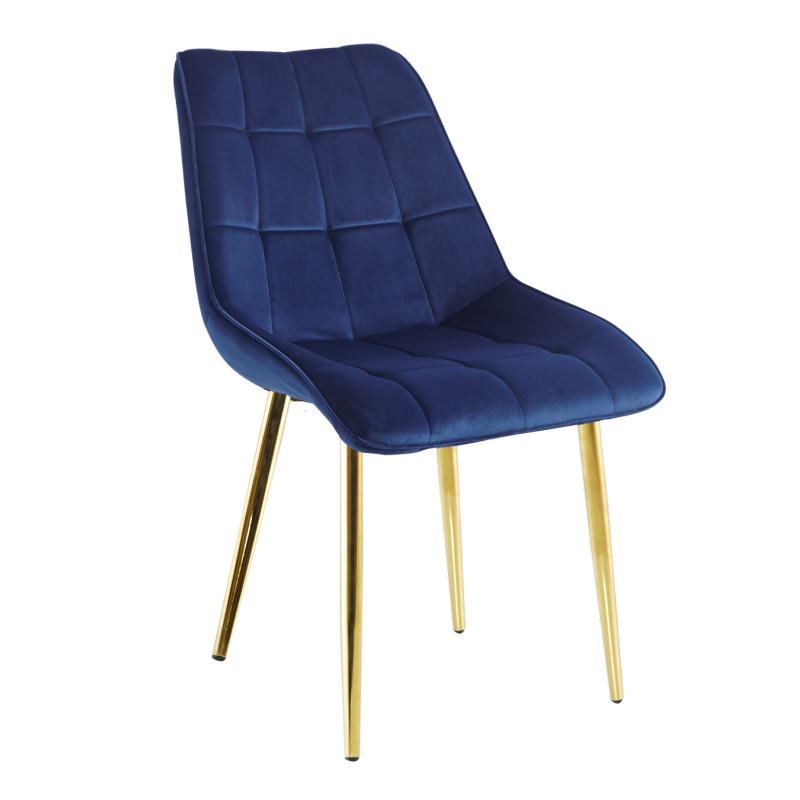 Krzesło velvet (niebieskie) / złote nogi J262-1
