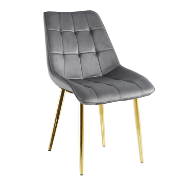 Krzesło velvet (szare) / złote nogi J262-1