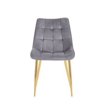 Krzesło velvet (szare) / złote nogi J262-1