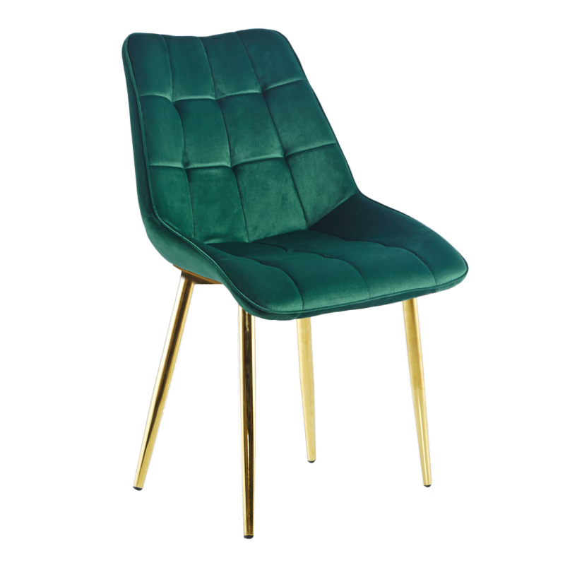 Krzesło velvet (zielone) / złote nogi J262-1
