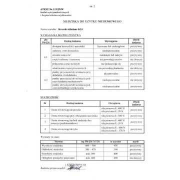 Krzesło składane (szare) - ATEST BHP K24-FX