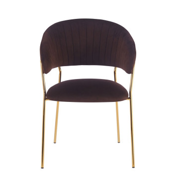 PRZEDSPRZEDAŻ -15% do 31.07 ! Krzesło velvet - Riviera 28 brązowe K4-FX (G)