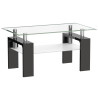 Stolik kawowy (czarny, blat transparent) A08-2-H-55