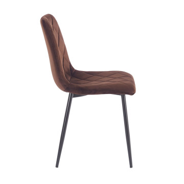 PRZEDSPRZEDAŻ -15% do 02.07 ! Krzesło velvet - Riviera 28 brązowe K6-FX (B)