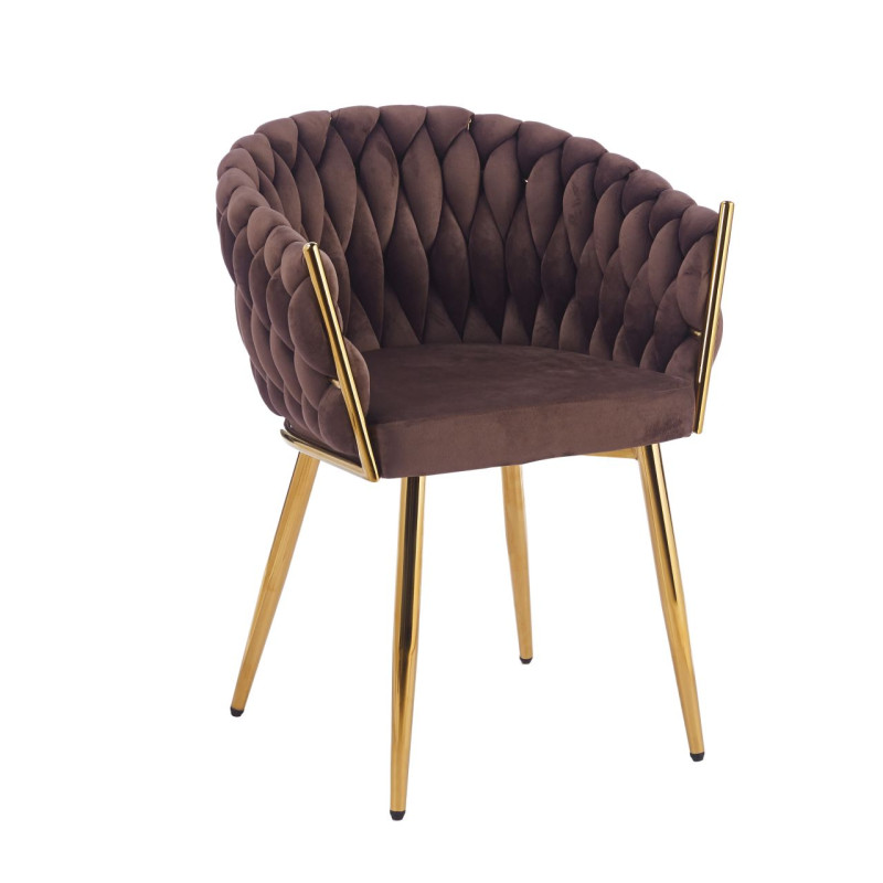 PRZEDSPRZEDAŻ -15% do 13.07 ! Krzesło velvet - Riviera 28 brązowe K7-FX (G)