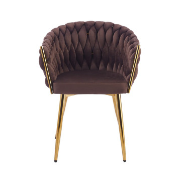 PRZEDSPRZEDAŻ -15% do 13.07 ! Krzesło velvet - Riviera 28 brązowe K7-FX (G)