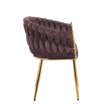 PRZEDSPRZEDAŻ -15% do 13.07 ! Krzesło velvet - Riviera 28 brązowe K7-FX (G)