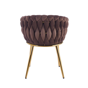 PRZEDSPRZEDAŻ -15% do 13.07 ! Krzesło velvet - Riviera 28 brązowe K7-FX (G)