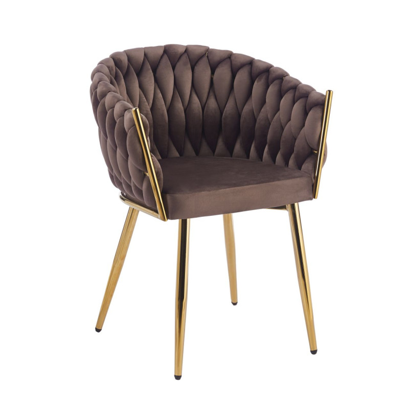PRZEDSPRZEDAŻ -15% do 13.07 ! Krzesło velvet - Riviera 26 mokka brąz K7-FX (G)