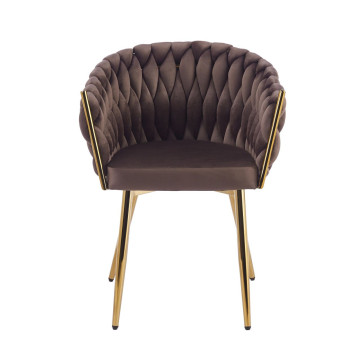 PRZEDSPRZEDAŻ -15% do 13.07 ! Krzesło velvet - Riviera 26 mokka brąz K7-FX (G)