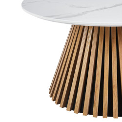 Ława (biały marmur/dąb) Fi80 L30-FX (80)
