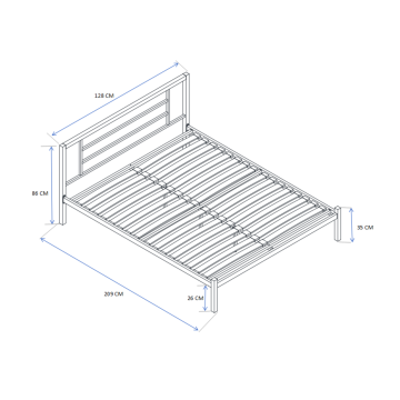 Łóżko metalowe 120x200 (białe) LM2-FX
