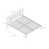 Łóżko metalowe 120x200 (czarne) LM2-FX