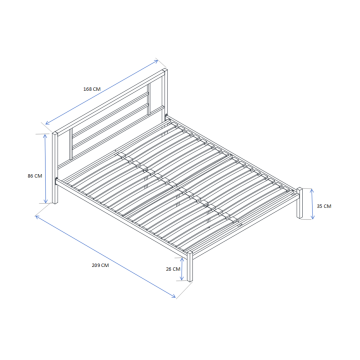 Łóżko metalowe 160x200 (białe) LM2-FX