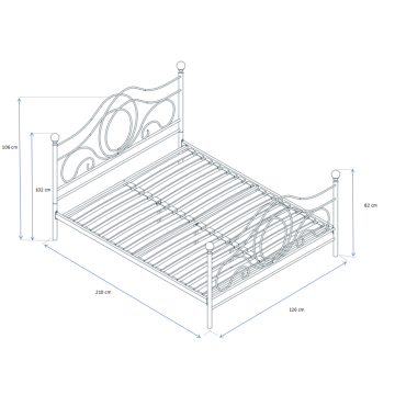 Łóżko metalowe 120x200 (czarne) LM3-FX