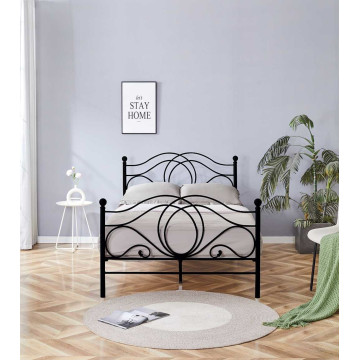 Łóżko metalowe 120x200 (czarne) LM3-FX