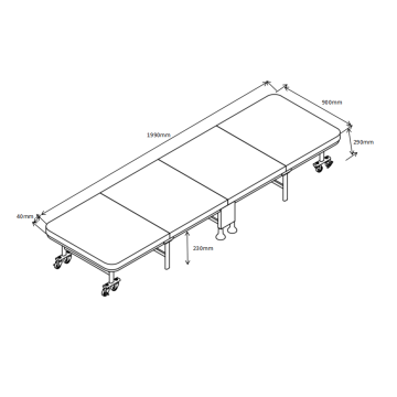 Łóżko składane z materacem 90x200 LM8-FX