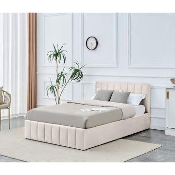 Łóżko tapicerowane 120x200 beżowe Riviera 06 LT1-FX