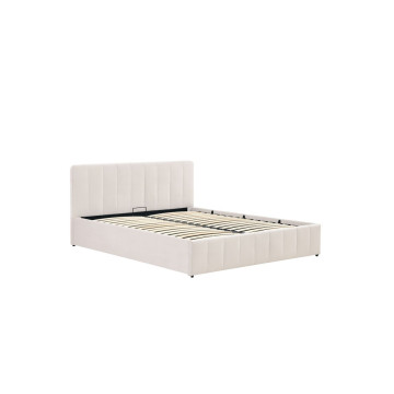 Łóżko tapicerowane 160x200 velvet beżowe Riviera 06 LT1-FX