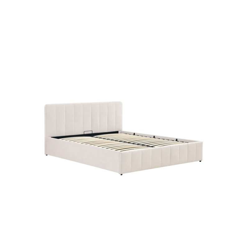 Łóżko tapicerowane 160x200 velvet beżowe Riviera 06 LT1-FX