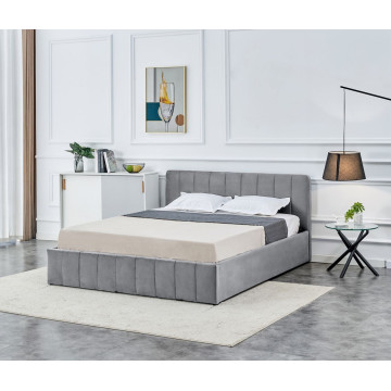 Łóżko tapicerowane 160x200 velvet szare Riviera 91 LT1-FX