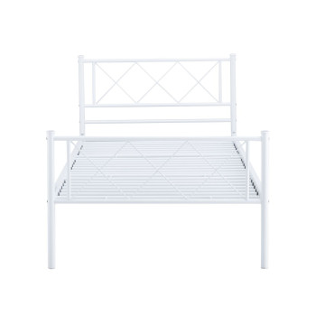 Łóżko metalowe 90x200 (białe) MBD9216