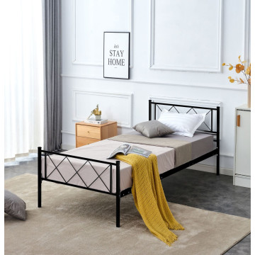 Łóżko metalowe 90x200 (czarne) MBD9216