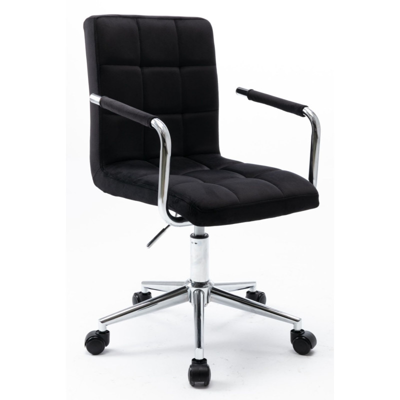 Fotel obrotowy velvet (czarny) N-15