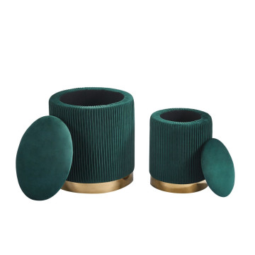 Pufy (zestaw 2 szt.) velvet - Riviera 38 zielone P4-FX