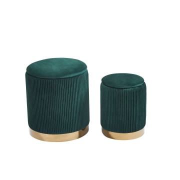 Pufy (zestaw 2 szt.) velvet - Riviera 38 zielone P4-FX