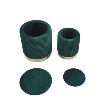 Pufy (zestaw 2 szt.) velvet - Riviera 38 zielone P4-FX