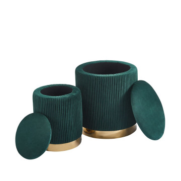 Pufy (zestaw 2 szt.) velvet - Riviera 38 zielone P4-FX