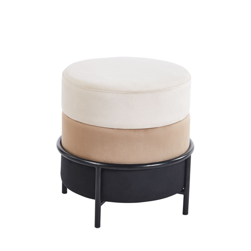 Puf velvet (beż/cappuccino/czarny) P8-FX (B)