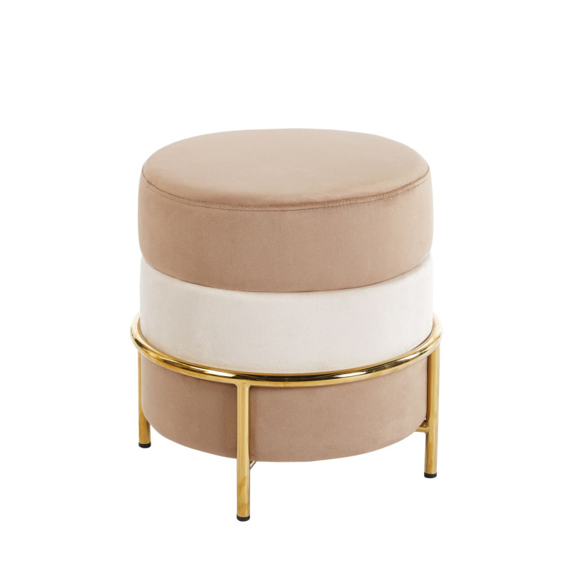 Puf velvet (cappuccino/beż/cappuccino) P8-FX (G)